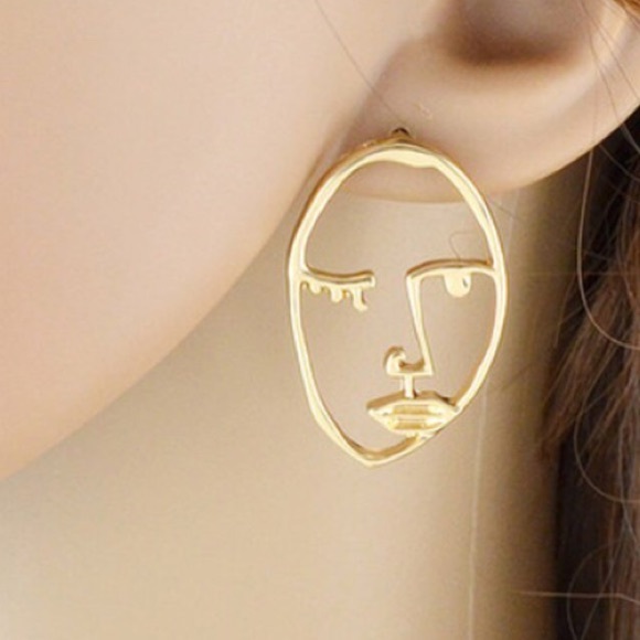 Picasso Face Earrings - Picture 2 of 3